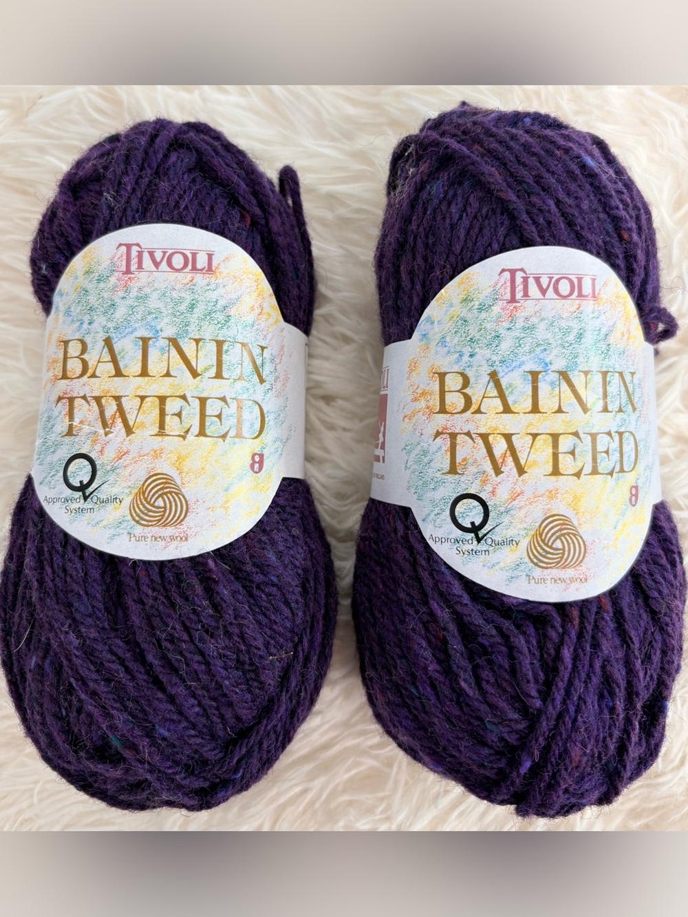 (2) Tivoli bainan tweed purple 100% wool yarn
